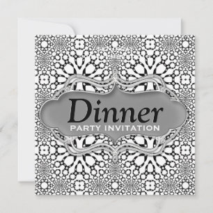Invitación a la cena tribal marroquí en blanco y n