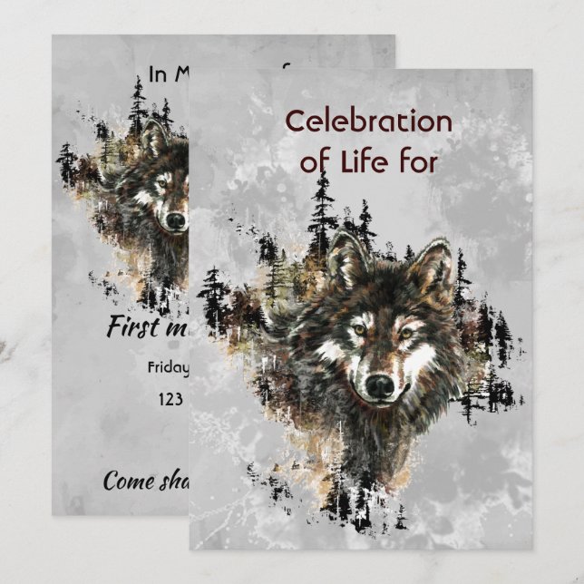 Invitación a la ceremonia conmemorativa Lobo Lobos (Anverso / Reverso)