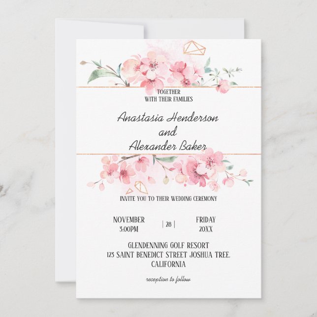 Invitación a la ceremonia de boda. (Anverso)