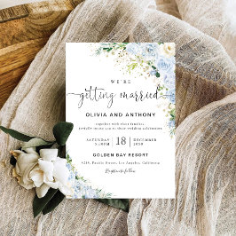 Invitación a la ceremonia de Boda azul Dusty