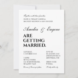 Invitación a la ceremonia de boda clásica y elegan