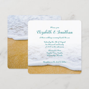 Invitación a la ceremonia de Boda de arena y surf