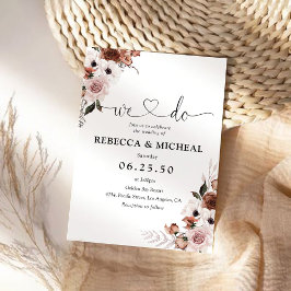 Invitación a la ceremonia de Boda de floral de sed
