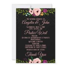 Invitación a la ceremonia de Boda de flores rustic