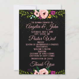 Invitación a la ceremonia de Boda de flores rustic