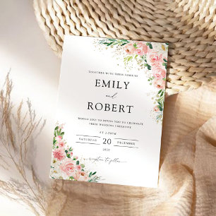 Invitación a la ceremonia de Boda de oro rosa rosa