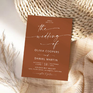 Invitación a la ceremonia de Boda minimalista