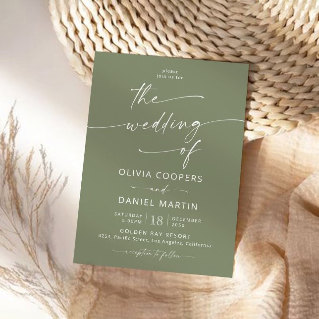 Invitación a la ceremonia de Boda minimalista (Subido por el creador)