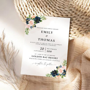 Invitación a la ceremonia de Boda Rubor Pink Roses