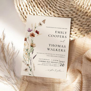 Invitación a la ceremonia de Boho Tiny Wildflower 