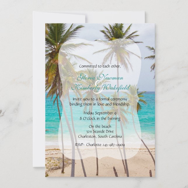Invitación a la ceremonia de compromiso de Palm Tr (Anverso)