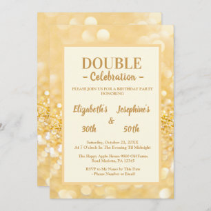 Invitación a la ceremonia de cumpleaños doble Purp