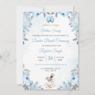 Invitación a la ceremonia de Dastar Bandi floral a