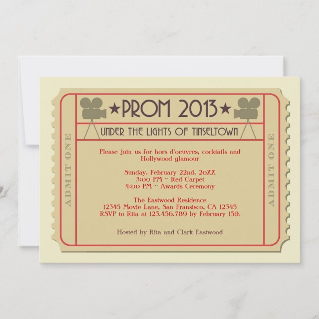 Invitación a la ceremonia de entrega de los premio (Anverso)