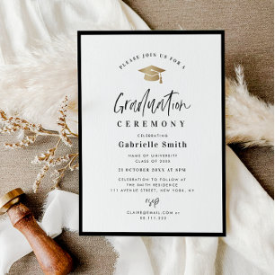 Invitación a la ceremonia de graduación con letras