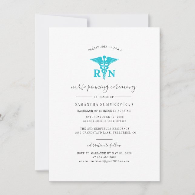 Invitación a la ceremonia de graduación de enferme (Anverso)