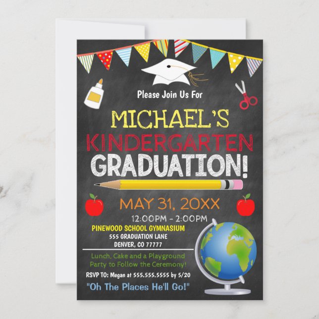 Invitación a la ceremonia de graduación de niños (Anverso)