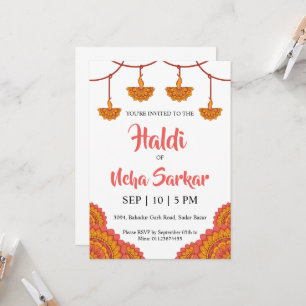 invitación a la ceremonia de haldi