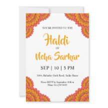 invitación a la ceremonia de haldi