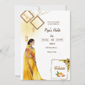 Invitación a la ceremonia de Haldi
