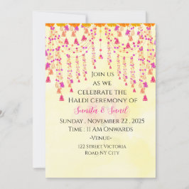Invitación a la Ceremonia de Haldi de Boda India