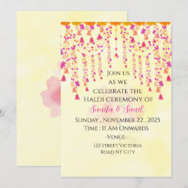 Invitación a la Ceremonia de Haldi de Boda India