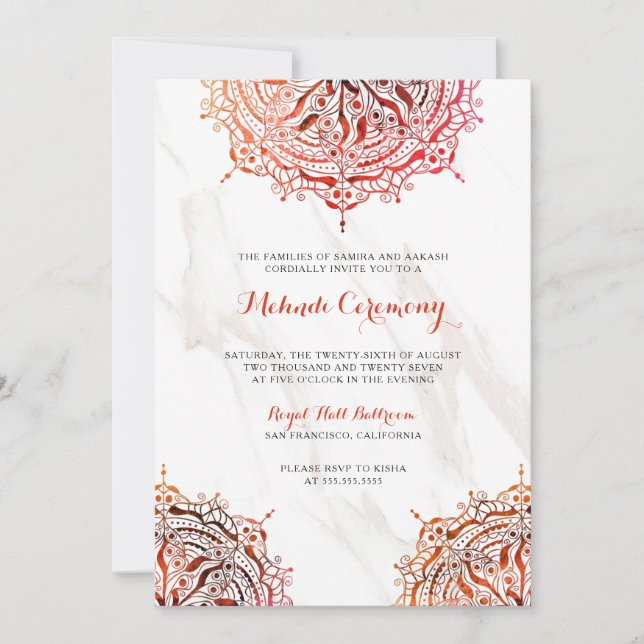Invitación a la ceremonia de la ceremonia de Manda (Anverso)