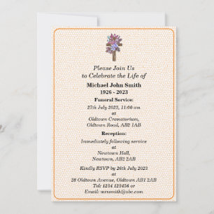Invitación a la ceremonia de la cruz floral funera