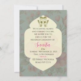 Invitación a la Ceremonia de Mehendi de Boda India