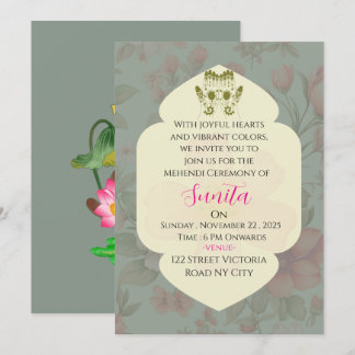 Invitación a la Ceremonia de Mehendi de Boda India