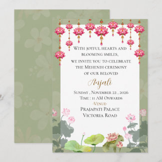Invitación a la Ceremonia de Mehendi de Boda India