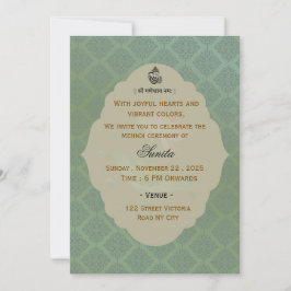 Invitación a la Ceremonia de Mehndi en una Boda In