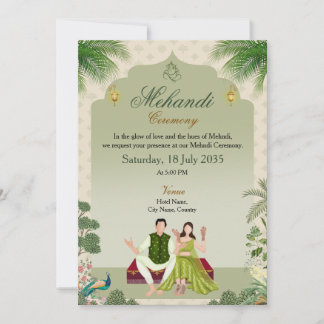 Invitación a la Ceremonia de Mehndi Verde