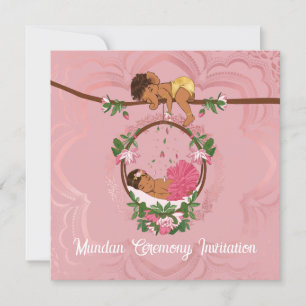 Invitación a la ceremonia de Mundan para una niña 