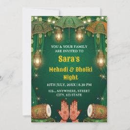 Invitación a la Ceremonia de Noche de Mehndi y Dho