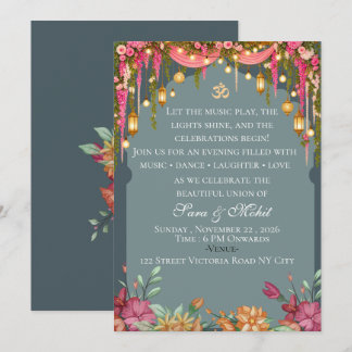 invitación a la ceremonia de noche de Sangeet de b