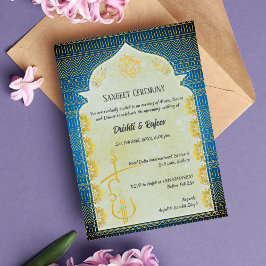 Invitación a la ceremonia de pre-Boda Sangeet