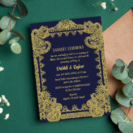 Invitación a la ceremonia de pre-Boda Sangeet