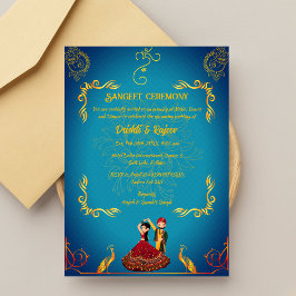 Invitación a la ceremonia de pre-Boda Sangeet