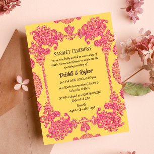 Invitación a la ceremonia de pre-Boda Sangeet