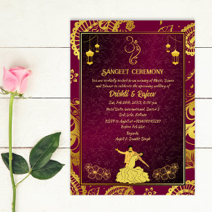 Invitación a la ceremonia de pre-Boda Sangeet