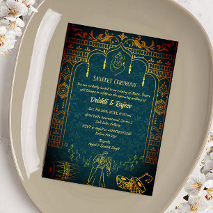 Invitación a la ceremonia de pre-Boda Sangeet