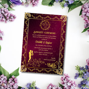 Invitación a la ceremonia de pre-Boda Sangeet