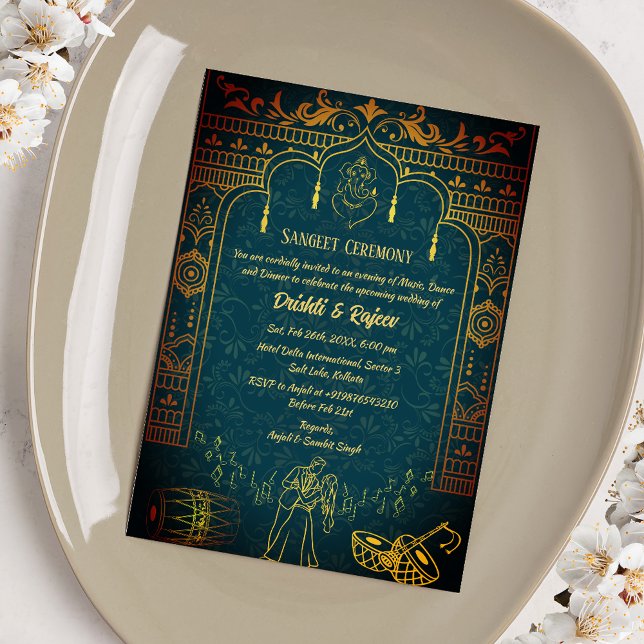 Invitación a la ceremonia de pre-Boda Sangeet (Subido por el creador)