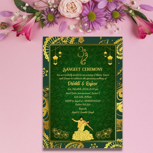 Invitación a la ceremonia de pre-Boda Sangeet (Subido por el creador)