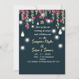 Invitación a la Ceremonia de Sangeet de Boda India
