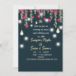 Invitación a la Ceremonia de Sangeet de Boda India