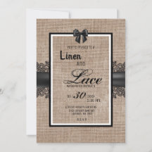 Invitación a la ceremonia del boda de Burlap, Line