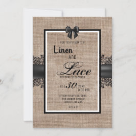 Invitación a la ceremonia del boda de Burlap, Line