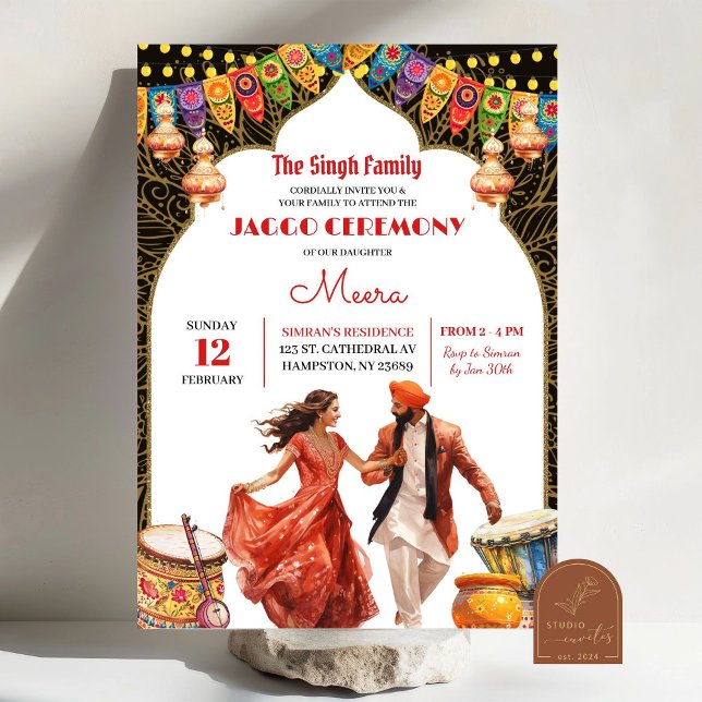 Invitación a la ceremonia del Boda de la India neg (Subido por el creador)